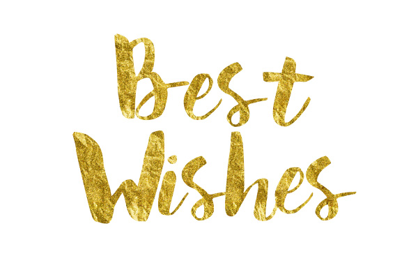 Best Wishes Gold Foil Text