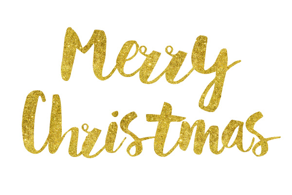 Merry Christmas Gold Foil Text
