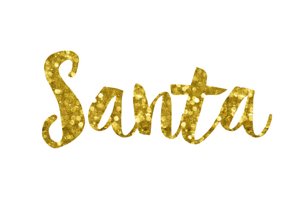 Santa Gold Foil Text
