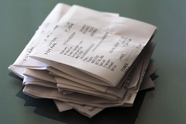 Shopping Receipts Stacked