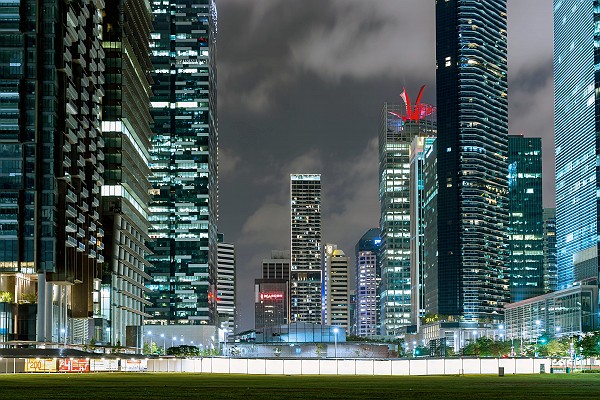 Singapore Skyscrapers at Night