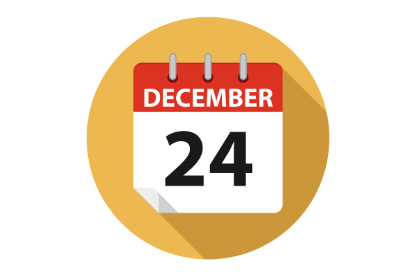 Vector Calendar Christmas Eve