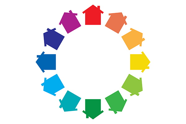 Vector Housing Rainbow