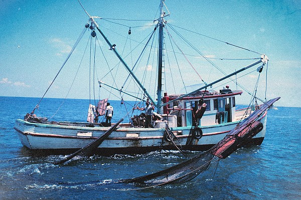 Vintage Double Rigged Shrimp Trawler