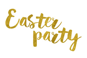 Easter Party Gold Foil Text
