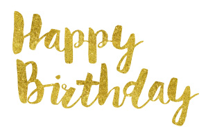 Happy Birthday Gold Foil Text