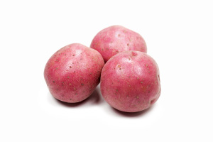 Red Norland Potatoes on White