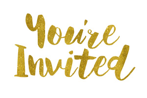 You're Invited Gold Foil Text
