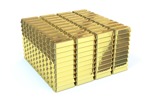 3D Gold Bar Stack