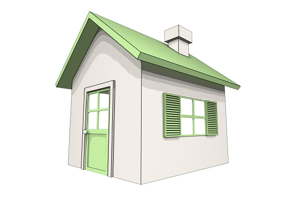 3D Green Toon House