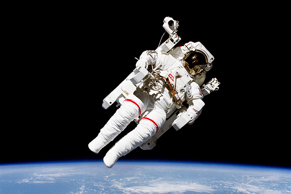 Astronaut Bruce McCandless On Historic Spacewalk Using Manned Maneuvering Unit