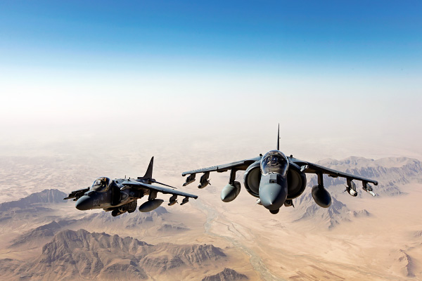 AV 8B Harrier Jets Over Afghanistan