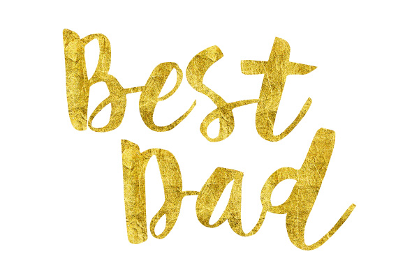 Best Dad Gold Foil Text