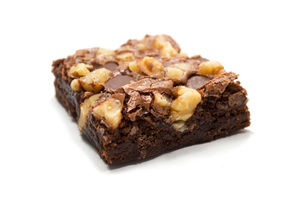 Brownie with Walnuts on White