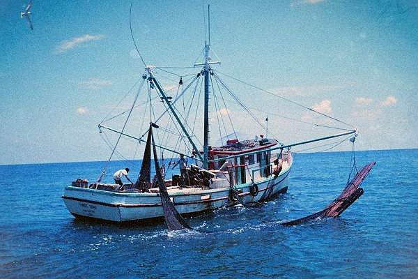 Double Rigged Shrimp Trawler off Texas