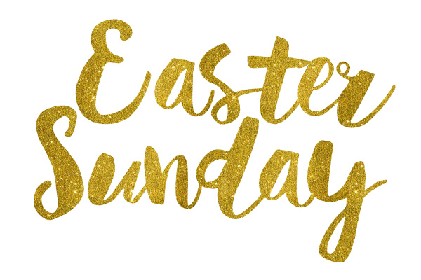 Easter Sunday Gold Foil Text