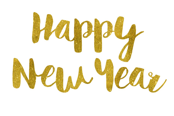 Happy New Year Gold Foil Text