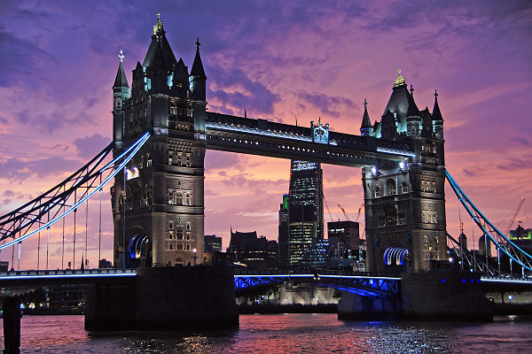 London England Tower Bridge Night