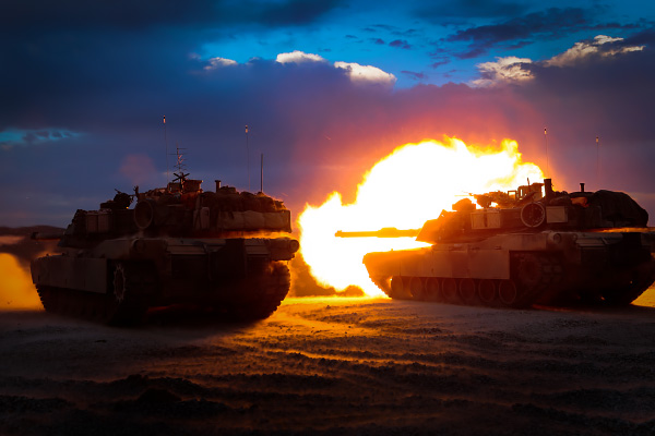 M1A1 Abrams M256 Gun Firing