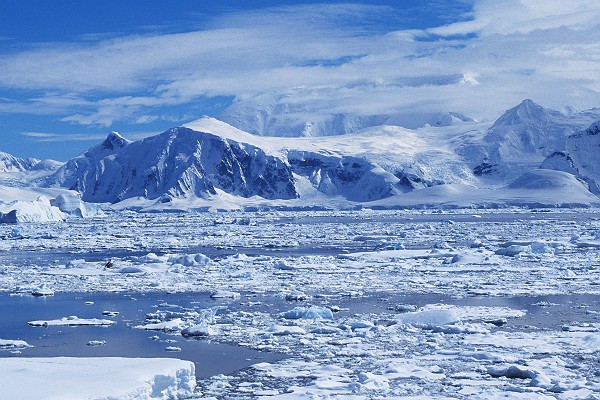 Pack Ice Along Antarctic Shoreline