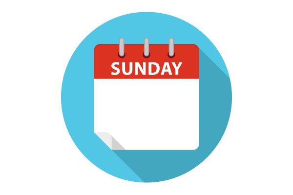 Vector Calendar Sunday