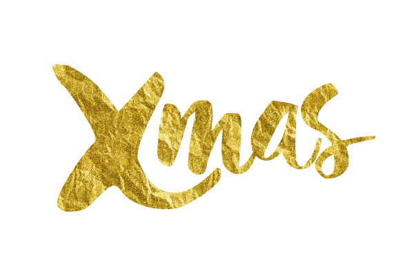 Xmas Gold Foil Text