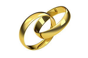 3D Wedding Rings Gold