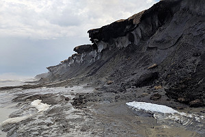 Alaskan Eroding Coastal Permafrost Bluff