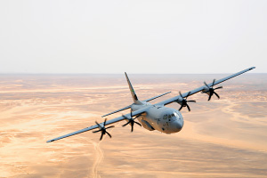 C 130J Hercules Aircraft Over Jordan