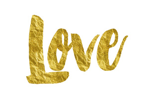 Love Gold Foil Text