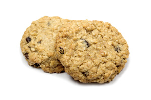 Oatmeal Raisin Cookies on White