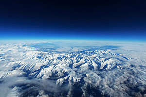 Snow Covered Pyrenees From High Above